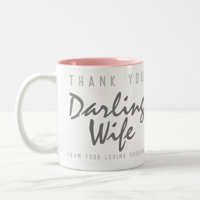 Caneca De Café Em Dois Tons Obrigado Querida Esposa (Esquerda)