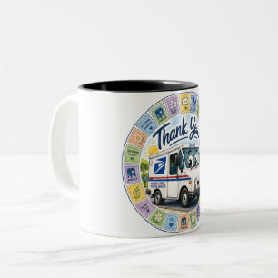 Caneca De Café Em Dois Tons Obrigado Trabalhadores dos Correios