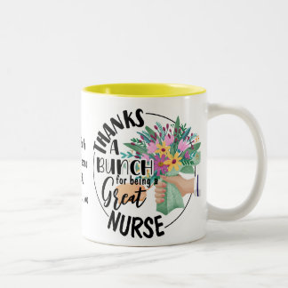 Caneca De Café Em Dois Tons Obrigados um presente de Apreciação Floral de Enfe