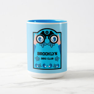 Caneca De Café Em Dois Tons Observador de Pássaros Único Original