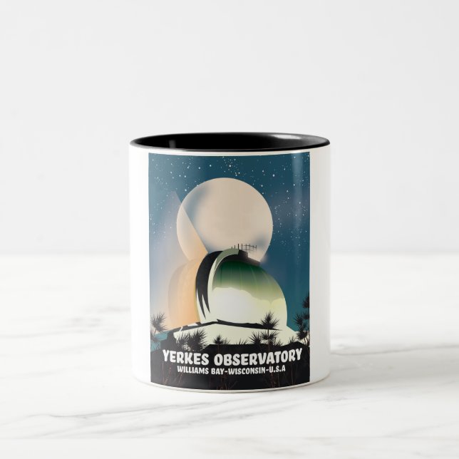 Caneca De Café Em Dois Tons Observatório Yerkes Williams Bay, Wisconsin, EUA, (Centro)