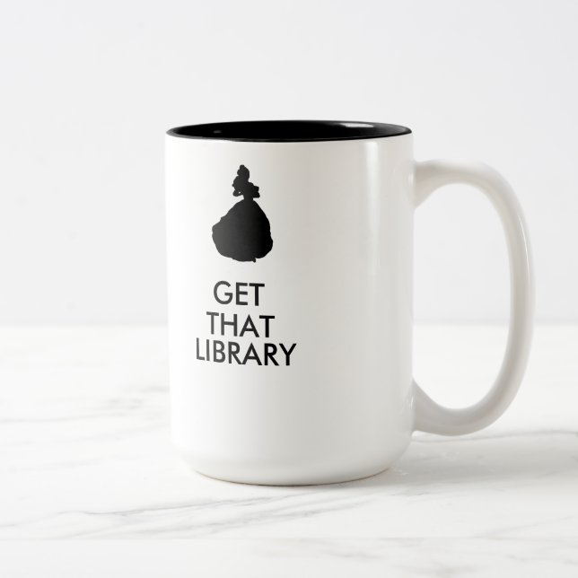 Caneca De Café Em Dois Tons Obter Essa Biblioteca (Direita)