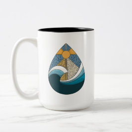 Caneca De Café Em Dois Tons Oceano na gota