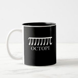 Caneca De Café Em Dois Tons Octopi - Engraçado Pi Octopus Math