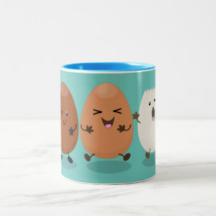 Caneca De Café Em Dois Tons Óculos caianos, bonitos, ilustração engraçada