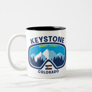 Caneca De Café Em Dois Tons Óculos de Esqui Keystone Colorado Mountain