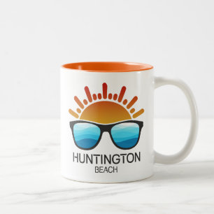 Caneca De Café Em Dois Tons Óculos de sol da Califórnia em Huntington Beach