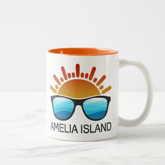 Caneca De Café Em Dois Tons Óculos de Sol da Ilha Amelia Flórida (Direita)
