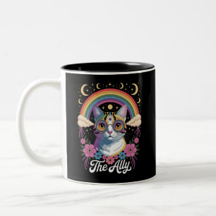 Caneca De Café Em Dois Tons Óculos de sol engraçados Ally Ca Orgulho Gay Orgul