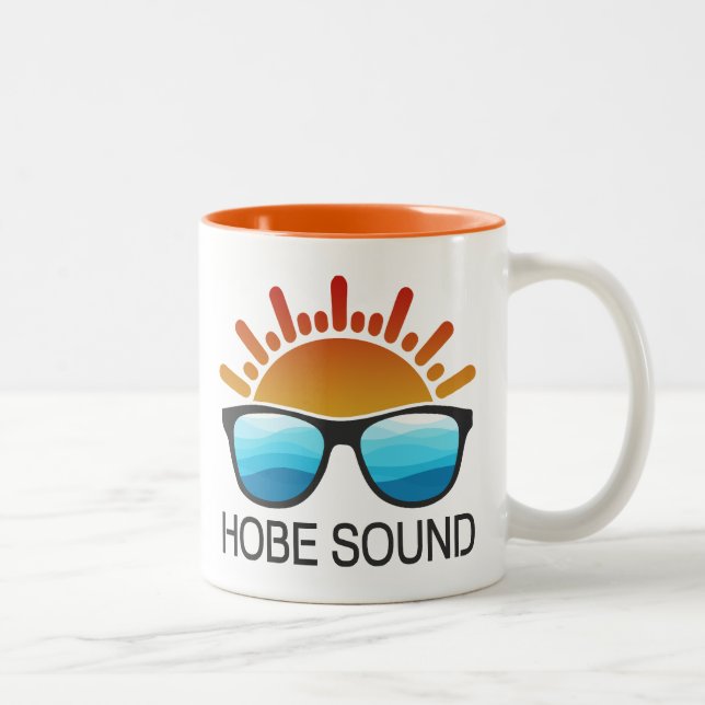 Caneca De Café Em Dois Tons Óculos de Sol Hobe Sound Florida (Direita)
