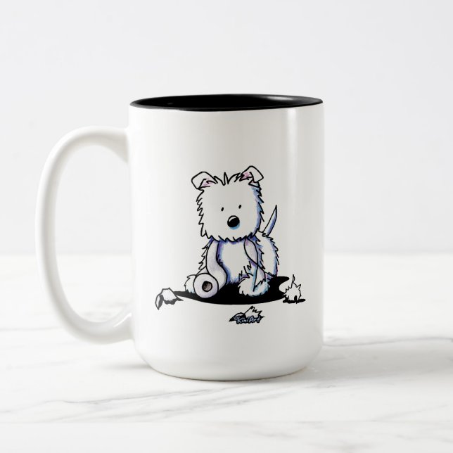 Caneca De Café Em Dois Tons Oculta o Westie TP (Esquerda)
