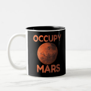 Caneca De Café Em Dois Tons Ocupe a raça Terraform do espaço de Marte