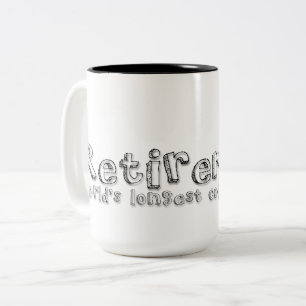 Caneca De Café Em Dois Tons Oferta de aposentadoria Oferta de café Quebra de c