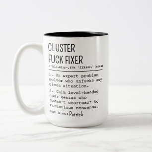 Caneca De Café Em Dois Tons Oferta de Colaborador Personalizado, Cluster F*ck 