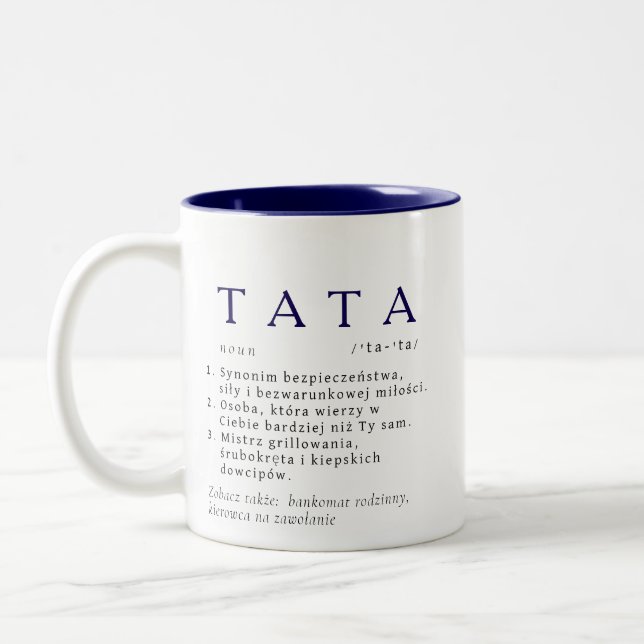 Caneca De Café Em Dois Tons Oferta de Pai polonês - Definição TATA (Esquerda)