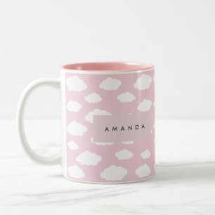 Caneca De Café Em Dois Tons Ofertas de Nuvem Rosa Rosa Menina Cuta Personaliza