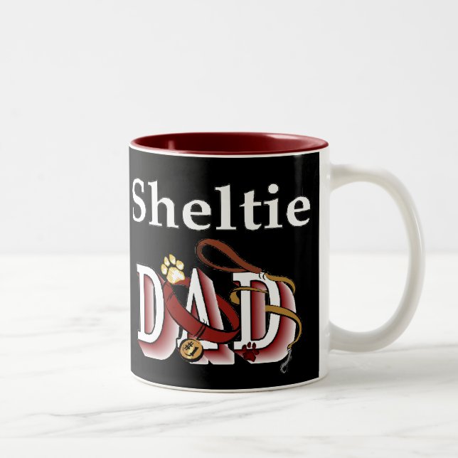 Caneca De Café Em Dois Tons Ofertas de Pai de Sheltie (Direita)