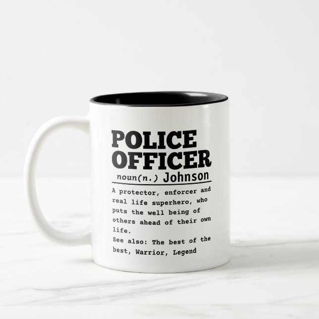 Caneca De Café Em Dois Tons Oficial de Polícia (Esquerda)