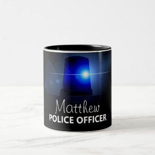 Caneca De Café Em Dois Tons Oficial de Polícia   Personalizado