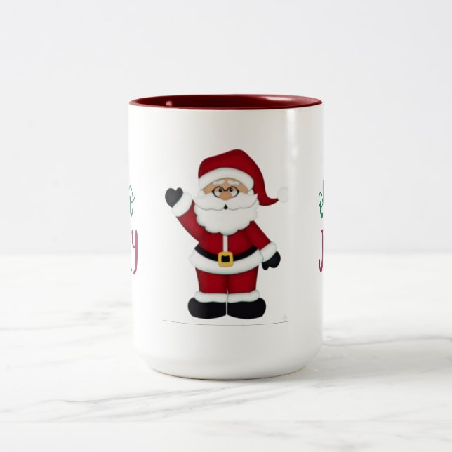 Caneca De Café Em Dois Tons Oh, então, Jolly Papai noel Design gigante Coffee  (Centro)
