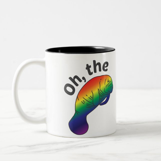 Caneca De Café Em Dois Tons Oh, o Hue Manatee Mug de Dois Tons (Esquerda)
