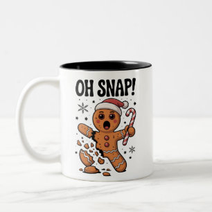 Caneca De Café Em Dois Tons Oh Snap! Chapéu de Natal de Biscoito de Gengibre d