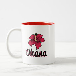 Caneca De Café Em Dois Tons Ohana significa Família Havaiana Coffee Mug