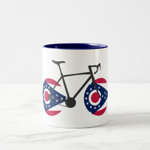 Caneca De Café Em Dois Tons Ohio Flag Cycling