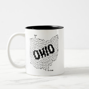 Caneca De Café Em Dois Tons Ohio Maze Quebra-cabeça