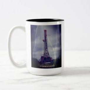Caneca De Café Em Dois Tons Oilfield Furando Tempestade