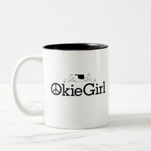 Caneca De Café Em Dois Tons Okie Girl Oklahoma, Café De Duas Toneladas