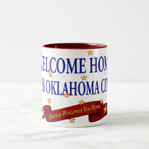 Caneca De Café Em Dois Tons Oklahoma City Home bem-vindo de USS