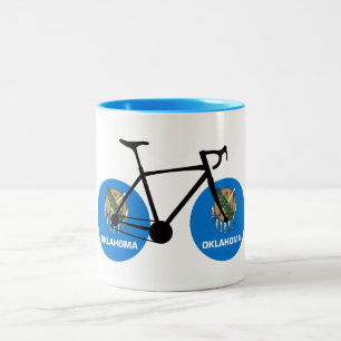 Caneca De Café Em Dois Tons Oklahoma Flag Cycling