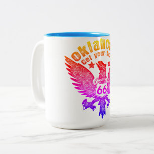 Caneca De Café Em Dois Tons Oklahoma Get Your Kicks Rte 66 com Filtro Ipanema