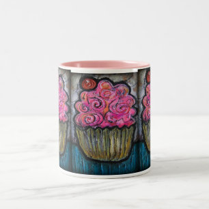 Caneca De Café Em Dois Tons Olá! cupcake