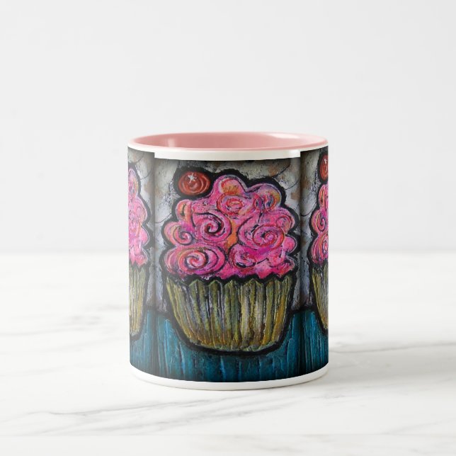 Caneca De Café Em Dois Tons Olá! cupcake (Centro)