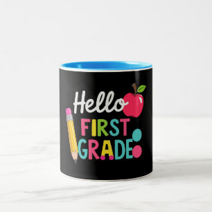 Caneca De Café Em Dois Tons Olá Equipe do Primeiro Ano Volta às Aulas do Prime