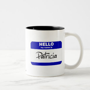 Caneca De Café Em Dois Tons Olá! meu nome é Patricia (azul)