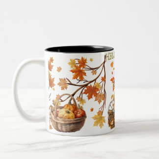 Caneca De Café Em Dois Tons Olá outono