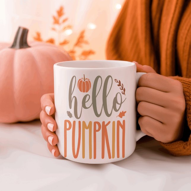 Caneca De Café Em Dois Tons Olá Pumpkin Mug (Criador carregado)