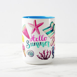 Caneca De Café Em Dois Tons Olá Summer