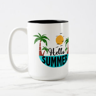 Caneca De Café Em Dois Tons Olá Summer