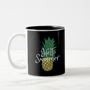 Caneca De Café Em Dois Tons Olá Summer Pineapple