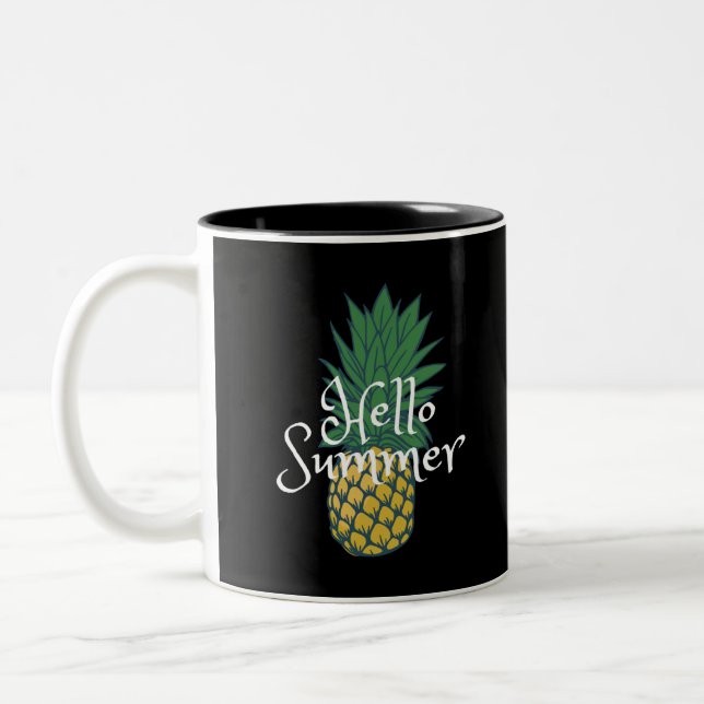 Caneca De Café Em Dois Tons Olá Summer Pineapple (Esquerda)