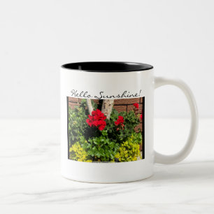 Caneca De Café Em Dois Tons Olá Sunshine Geraniums Coffee Mug