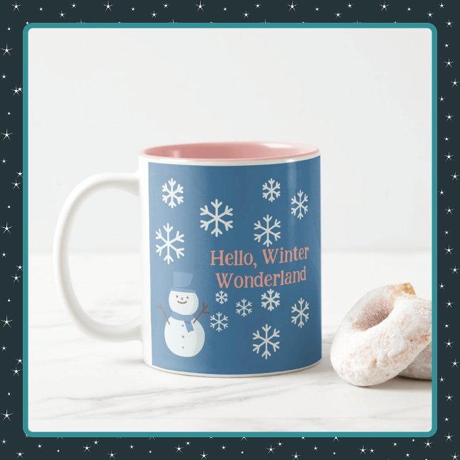 Caneca De Café Em Dois Tons Olá, Winter Wonderland (Criador carregado)