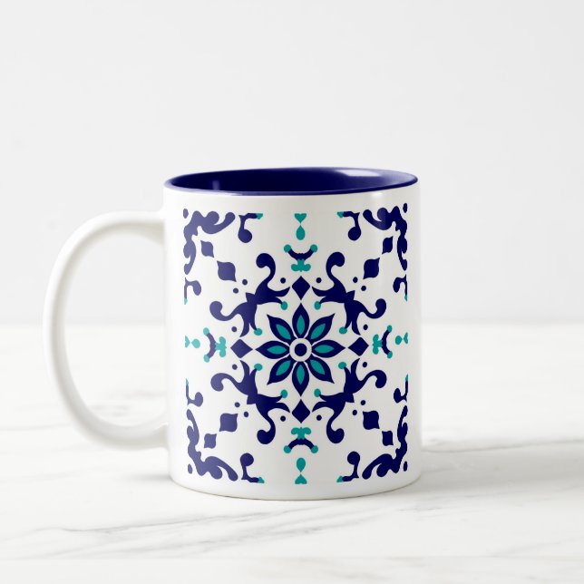 Caneca De Café Em Dois Tons Olaria Azul Multani (Esquerda)