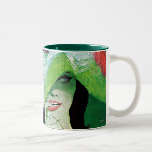 Caneca De Café Em Dois Tons Olhando a outra maneira