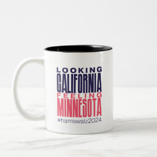 Caneca De Café Em Dois Tons Olhando para a Califórnia Sentindo Minnesota Mug