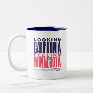 Caneca De Café Em Dois Tons Olhando para a Califórnia, Sentindo Minnesota Mug